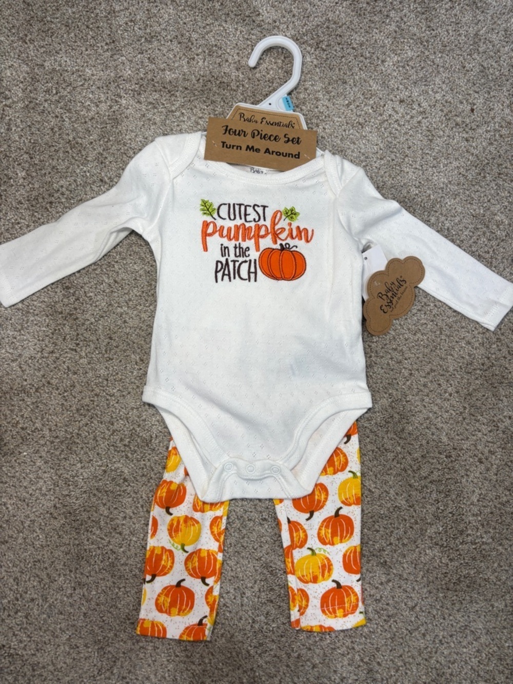 NEW! Baby Essentials My 1st Thanksgiving Baby Outfit Bodysuit and Pants 6 months